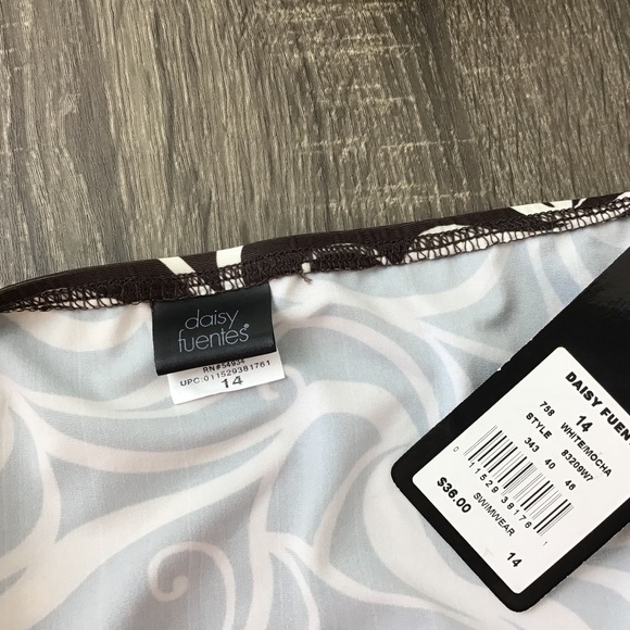 Daisy Fuentes Hipster Bikini Bottom Brown & White Swirl Print - Picture 5 of 7